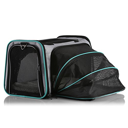 Dual Expandable Pet Carrier with Soft Sided Crate for Small Animals