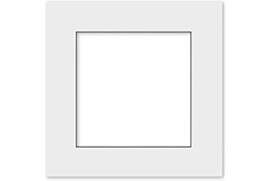 POSTER PALOOZA 16x16 Mat for 12x12 Photo - Precut White with Black Core Picture Matboard for Frames Measuring 16 x 16 Inches - Bevel Cut Matte to Display Art Measuring 12 x 12 Inches - Acid Free ONE MAT