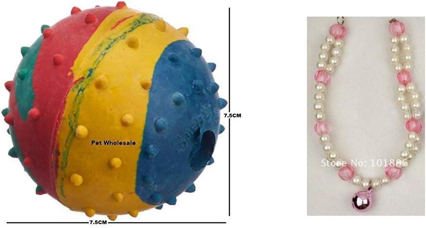 Pet Combo of Large Hard Ball & Imported Necklace