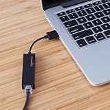 Amazon Basics USB to Ethernet Adapter 10/100 Mbps LAN Network Card RJ45 Black view 7