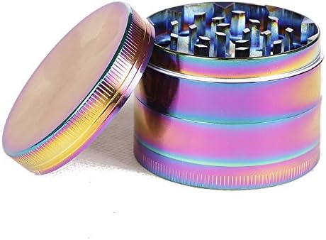 Rainbow Herb Grinders 4 Pieces 50MM/ 1.97 Inch Metal Zinc Alloy Tobacco Grinder Spice Grinder Colorful Metal Grinder
