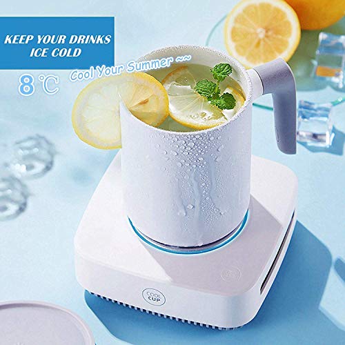 Coffee Warmer Cup Cooler Desktop 2in1, Coffee Tea Drinks Mug Warmer or Cooler Desktop, 31℉ - 46℉ Heating and Cooling Beverage Plate For Water,Milk,Beer,Cocoa