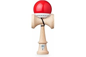 KROM - Kendama Toy POP LOL Red - High Wood Quality - Extra Strong - for Beginner and Pro - Gift Pack : Extra String + Stickers