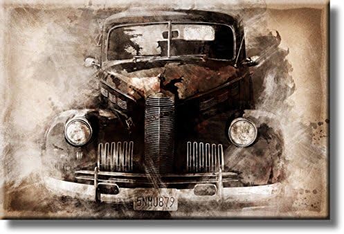 Vintage Oldtimer Classic Car Picture on Stretched Canvas, Wall Art Décor, Ready to Hang