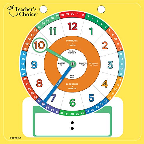 Teacher's Choice Dry Erase Educational Teaching Clock | Large Demonstration Teaching Time Clock with Erasable Writing Surface