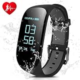 Fitness Tracker,laucin Z17 Activity Wristbands with Heart Rate Monitor: IP67 0.96''OLED Sports Bracelet Sleep Monitoring/GPS Track/Camera Control/Screen Brightness Adjustment for Android and iOS