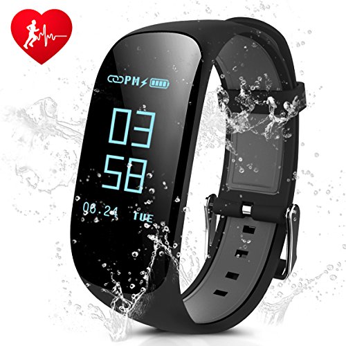 Fitness Tracker,laucin Z17 Activity Wristbands with Heart Rate Monitor: IP67 0.96''OLED Sports Bracelet Sleep Monitoring/GPS Track/Camera Control/Screen Brightness Adjustment for Android and iOS