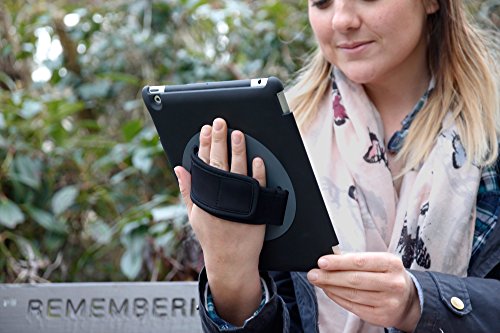 Handheld Rotating Holder Case for Apple iPad 4, iPad 3 and iPad 2 with Adjustable Hand Strap - Perfect for Commuting On The Train or Teaching - by DURAGADGET