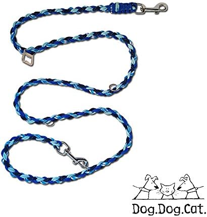 para Cord Double Ended Versatile Hands-Free Dog Walking or Training Leash (6 Foot Adjustable, Lime Green Reflective and Glow in The Dark)