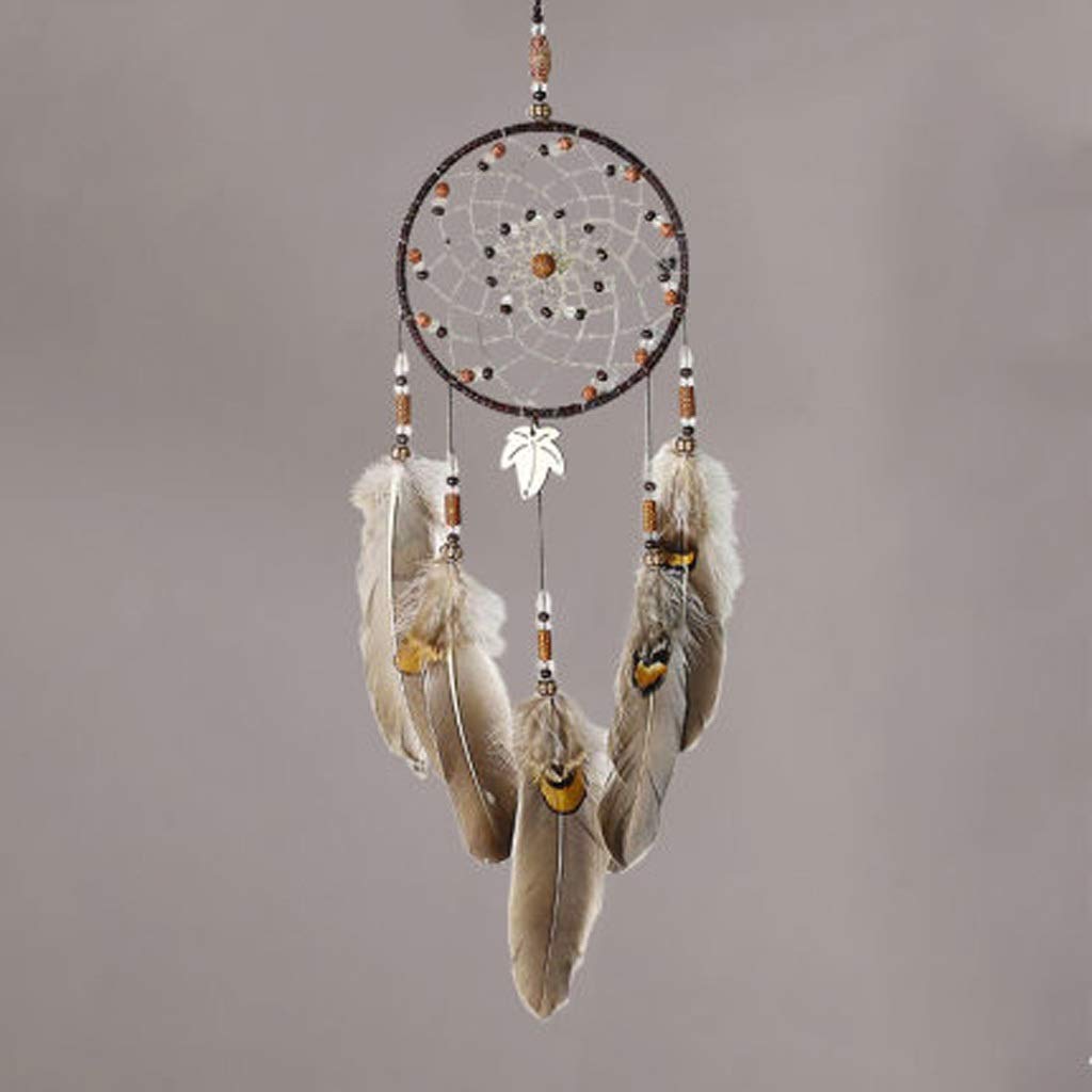 SHYPT Indian Style Dream Catcher Feathers Core Bead Chimes Handmade Dreamer Decor for Home Wall Hanging