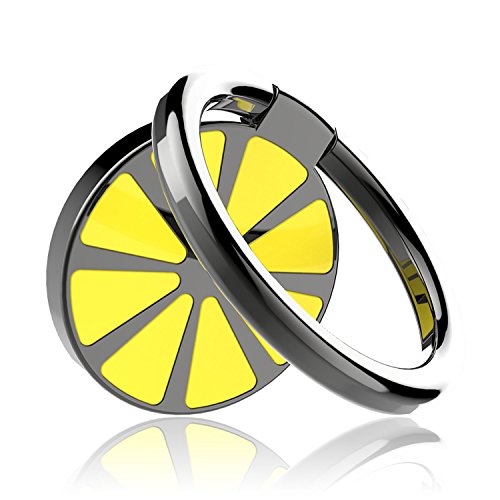 [Gift\'s Choice] Phone Ring Holder Stand, GOTITENI Stylish iPhone 360° Ring Zinc Alloy Lemon Cell Phone Grip For iPhone 7 6 6s Plus 5s se Galaxy S8 iPad Smartphone Tablet, Black