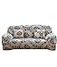 Elvoes Floral Printed Sofa Cover Anti-Slip Elastic Slipcover Stretch Polyester Fabric Soft Furniture Protector Couch Cover (Three seater(74''-90''), Provence)