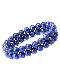 8 mm Afganistán de lapis lázuli pulsera de perlas de piedra azul elástico Strand Pulseras