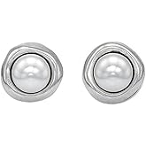 UNOde50 EGO Earrings, Sterling Silver-Plated with Pearls