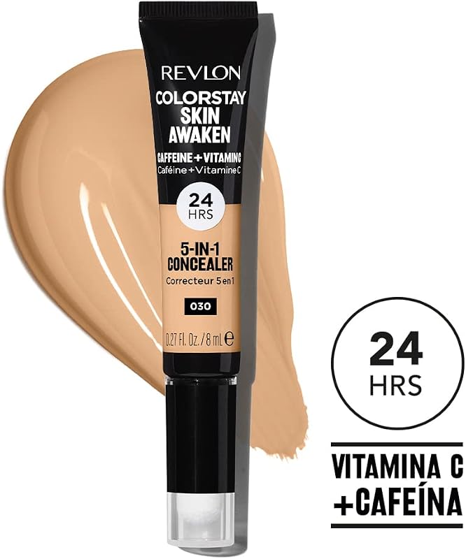 Colorstay Skin Awaken5in1 Corretor de Olheiras e Imperfeições, com Cafeína e Vitamina C, Acabamento Natural, 8ml (Tonalidade #030 Médio Claro)