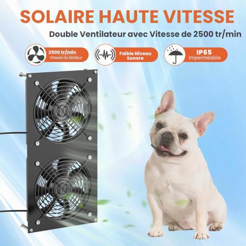 12W Solar Fan for Small Chicken Coops, Greenhouses, Sheds, Pet Houses, Window Exhaust