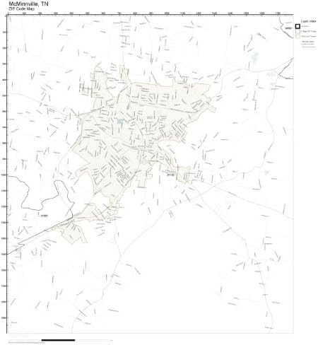 Amazon.com: ZIP Code Wall Map of McMinnville, TN ZIP Code Map Laminated