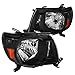 Spec-D Tuning 2LH-TAC06JM-RS Toyota Tacoma Oem Crystal Black Head Lights Lamps