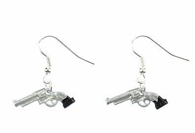 Pistole Ohrringe Revolver Revolverohrringe Miniblings Colt Cowboy Waffe mini