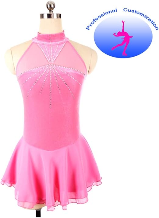 Abito Da Pattinaggio Artistico Con Strass A Maniche Lunghe Per Ragazze E Donne – Elasticizzato In Spandex, Personalizzabile Per Gare E Danza - 3