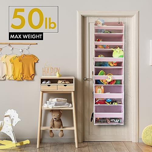 HOMELUX THEORY UPGRADED 6 Tiers Over The Door Organizer Hanging - 100D EXTRA THICK & 50lbs HUGE CAPACITY, 12 Side Mesh Pockets Over The Door Shoe Organizer, Hanging Closet Organizer (Ivory, 1pc)
