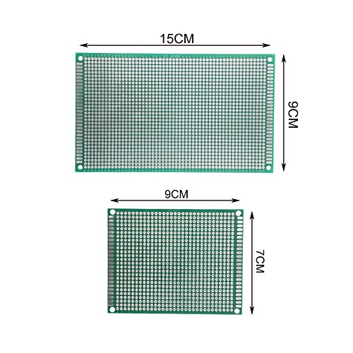 Maosifang 7x9CM 9X15CM Double Side Universal PCB Printed Circuit Board Prototype Kit for DIY Soldering Experiment and Electronic Designing - Thumbnail 2