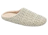 HomeIdeas Men's Cashmere Cotton Knitted Anti-slip House Slippers, Autumn Winter Breathable Indoor Shoes