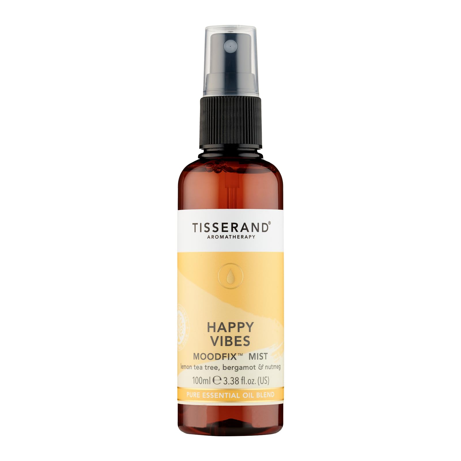 Tisserand - Happy Vibes - MoodFix Mist - 100% Pure Essential Oil - Lemon Tea Tree, Bergamot, and Nutmeg - Calming Aromatherapy - 100ml