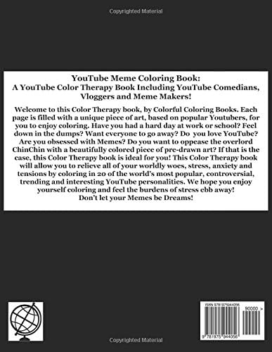 Download Youtube Meme Coloring Book A Youtube Color Therapy Book Including Youtube Comedians Vloggers And Meme Makers By Coloring Books Colorful Amazon Ae
