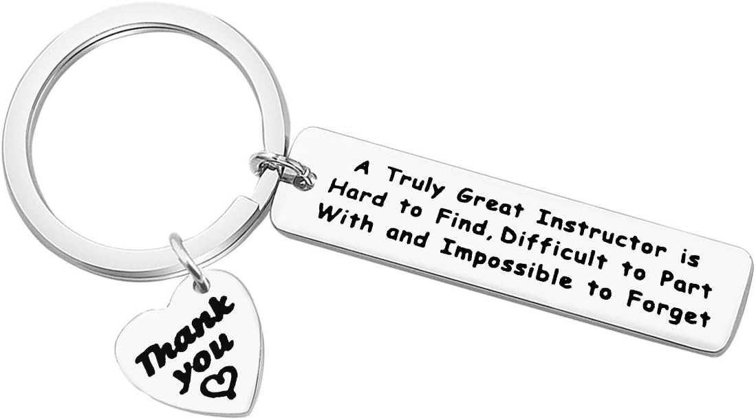 Dabihu Instructor Thank You Gift Keyring A Truly Great Instructor is Hard to Find Keyring Instructor Appreciation Gift Instructor Keychain Retirement Gift for Instructor Professor Mentor Teacher