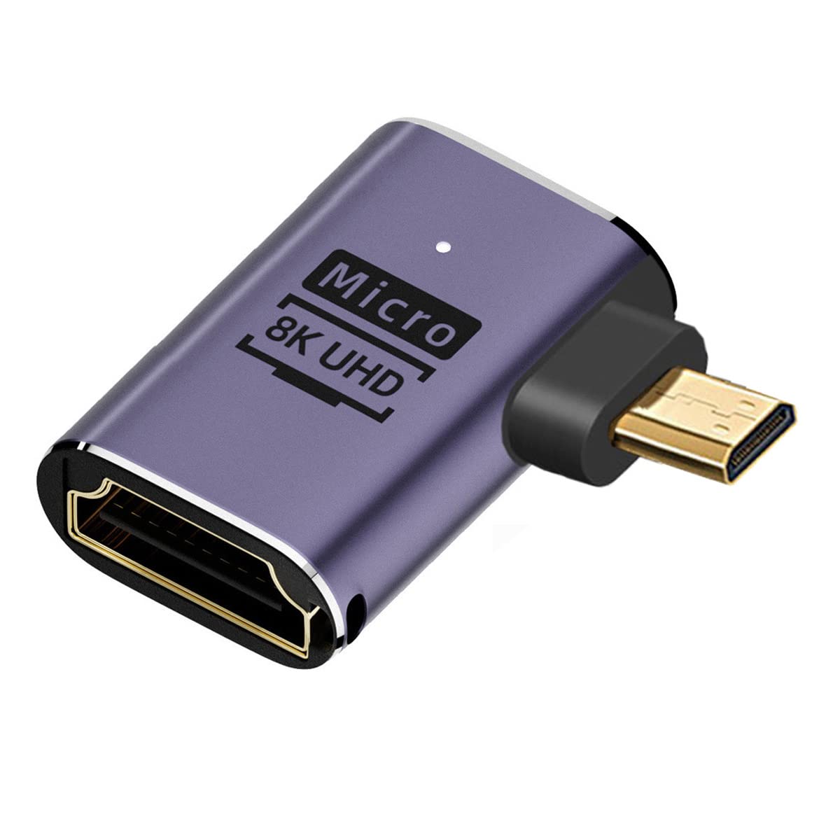 CY 8K Cable Left Angled Micro HDMI Male to HDMI 2.1 Female UHD Extension Gold Converter Adapter Support 8K 60hz HDTV