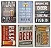 Beer Tin Sign Retro Decoration for Home Bar 6pcs