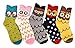 V28® Women's Cute Owl Various Pattern Mixed Color Soft Socks (One Size, 5 Mixed Colors Set)