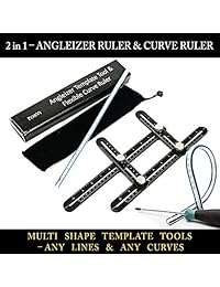 porvi único angleizer I Multi ángulo regla de medición y flexible Curve regla. Calidad Premium de acero aleación de aluminio herramienta de plantilla I para profesionales, bricolaje manitas