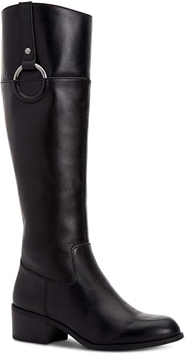 black round toe knee high boots