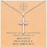 WOOCARE Women's Infinity Cross Pendant Necklace, Vintage Metal Infinity Symbol Cross with Stainless Steel Chain