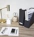 Bigso Viktoria Magazine Organizer - Durable Magazine Holder for Papers, Manuals and More with Metal Label Holder - File Organizer for Office Desks - 4in x 9.7in x 12.7in - Grey