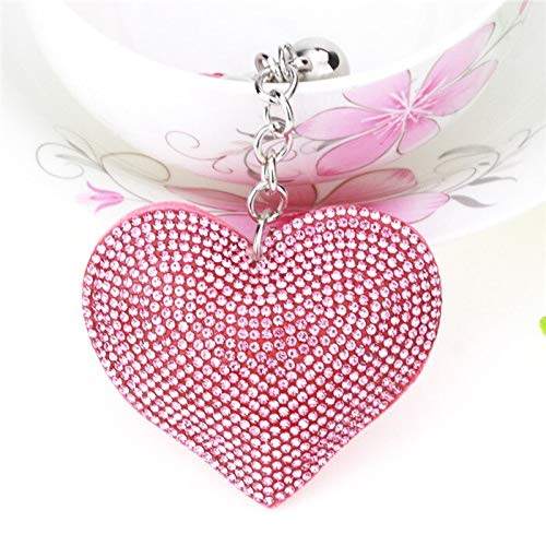 Seraphis Glitter Heart Key ring Pink Crystal Rhinestone Love Key chain Charm Pendant Purse Bag Jewellry for Woman