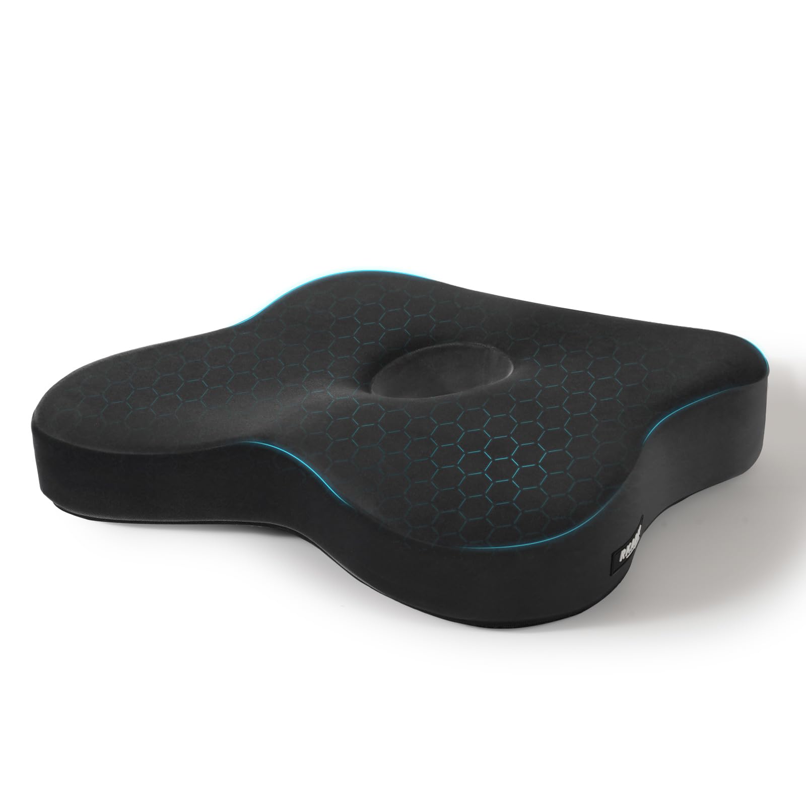 Photo 1 of RKADIR Ergonomic Memory Foam Seat Cushion for Office Chair & Car Seat,Relieves Sciatica,Sedentary Not Numb Coccyx Support Pillow,Pressure Relief Cushion for Back Pain & Tailbone Pain (Black Gray)