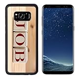 Luxlady Premium Samsung Galaxy S8 Aluminum Backplate Bumper Snap Case IMAGE ID: 37056594 Job word spelled with wooden cubes