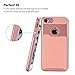 iPhone 7 Armor Case, Moonmini Shockproof Anti Slip Ultra Slim Light Weight Back Cover TPU + PC Dual Layer Hybrid Protective Case (Rose Gold + Pink)