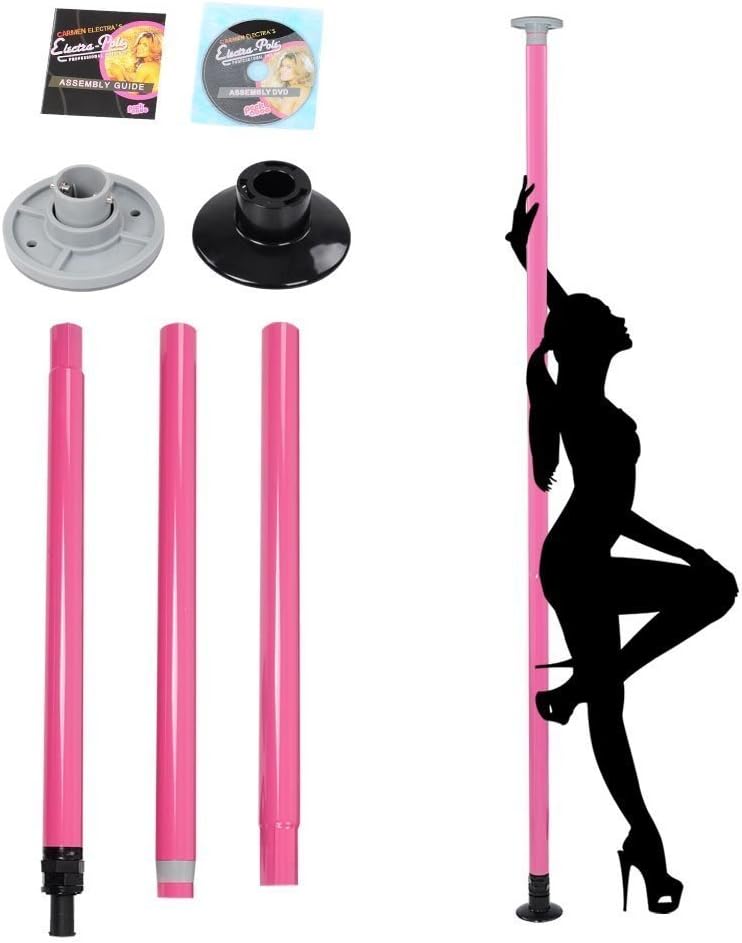 Hopopular 50mm Static Pole Pink Dancing Pole For Lap Dance Stainless Steel Capacity 90kg Portable Fitness Pole