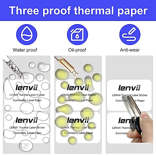 LENVII Thermal Adhesive Label, Multifunctional Self-Adhesive Label, Suitable for Laptop and Desktop Label Printers (50×30mm(8Rolls))