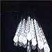 LDUSAHOME Outdoor Lights,LED Meteor Shower Rain Lights, Waterproof Garden Lights 30cm 8 Tubes 144leds Snow Falling Raindrop Cascading Light for Holiday Wedding Xmas Tree Decor (White)