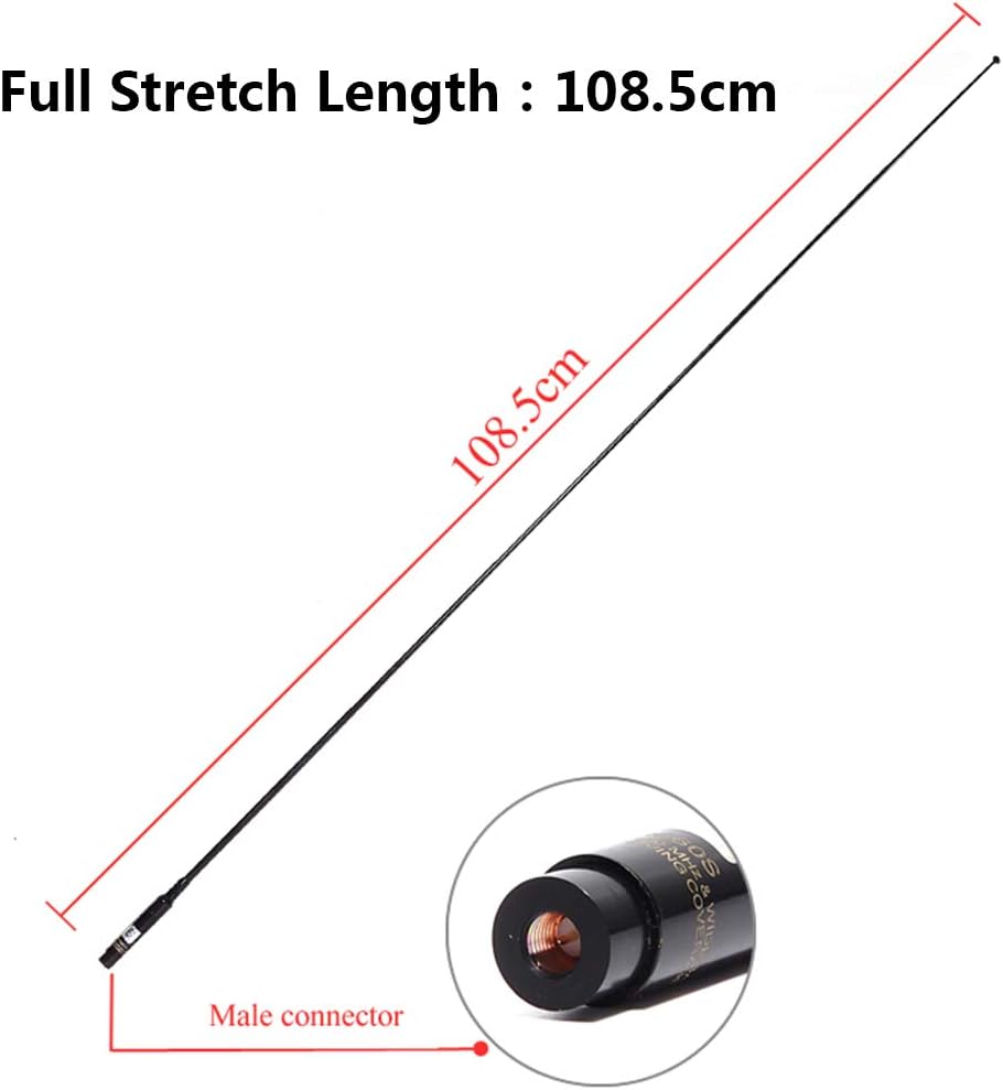 TengKo RH-660S SMA-Male Dual Band VHF UHF 144/430MHz Telescopic Antenna High Gain Two Way Radio Antenna for Wouxun KG-UV8D/9D Plus Walkie Talkie - Image 3