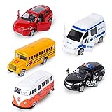 KIDAMI Die-cast Metal Toy Cars Set of 5, Openable Doors, Pull Back Car, Gift Pack for Kids (Official Car)