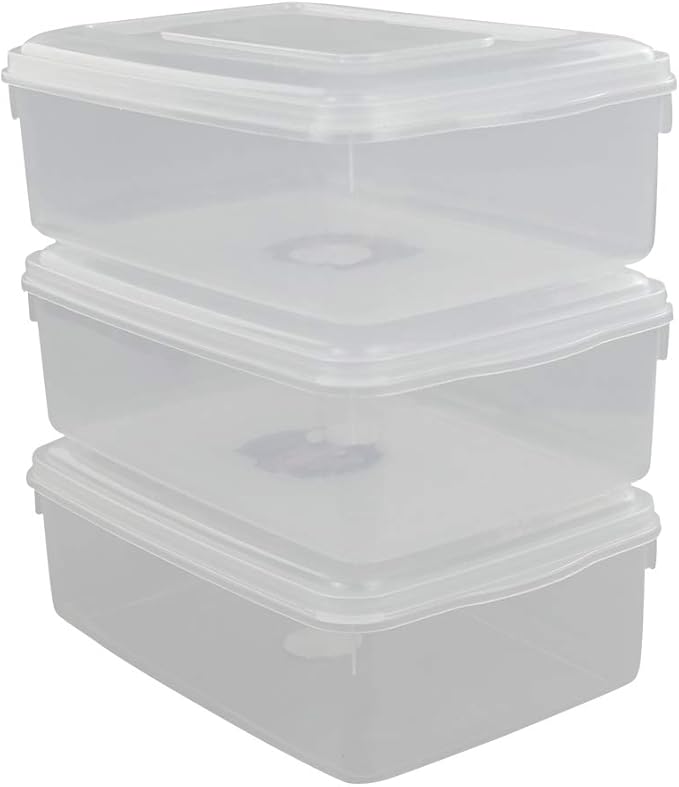 Pekky 6 Quart Plastic Bins Boxes, Clear Containers, 3 Packs Amazon.ca