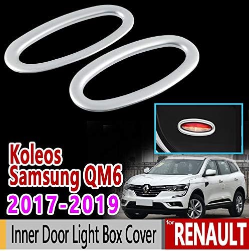 For Renault Koleos Renault Samsung QM6 Chrome Inner Door Light Box Cover 2017 2018 2019 Accessories Car Styling Styling