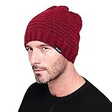 Vbiger Winter Warm Soft Stretch Slouchy Knitted Beanie Cap (Red)