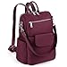 UTO Women Backpack Purse 3 ways Oxford Waterproof Cloth Nylon Ladies Rucksack Shoulder Bag Red